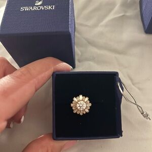 Swarovski Rose Gold Floral Ring